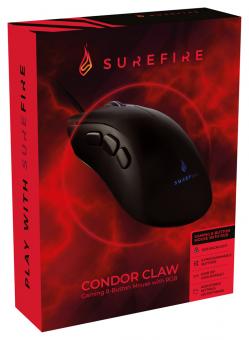Souris de jeu SureFire Condor Claw pour droitiers, USB Type-A, optique, 6 400 DPI 