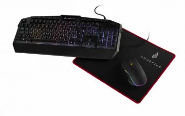 SureFire KINGPIN GAMING COMBO SET  inklusive Tastatur und Maus, RF-Funk, Englisch, schwarz 