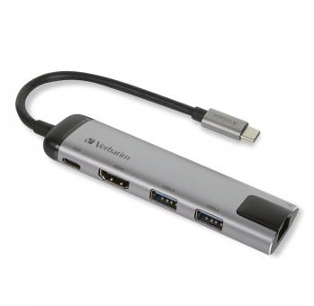 49141 Laptop-Dockingstation/Port-Replikator USB 3.2 Gen 1 (3.1 Gen 1) Typ C, Schwarz, Silber 
