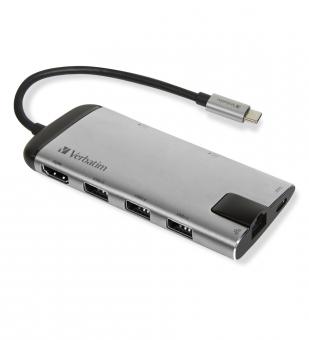 49142 Laptop-Dockingstation/Port-Replikator USB 3.2 Gen 1 (3.1 Gen 1) Typ C, Schwarz, Silber 