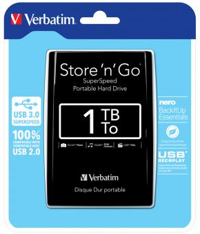 VERBATIM Store n Go 2.5-Zoll (6.35cm) 1TB USB 3.0 BLACK 