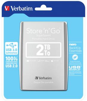 VERBATIM Store n Go 2.5-Zoll (6.35cm) 2TB USB 3.0 SILVER 