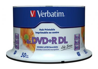DVD+R DOUBLE LAYER 8.5GB 8X WIDE PRINTABLE SURFACE INVERSE STACK 