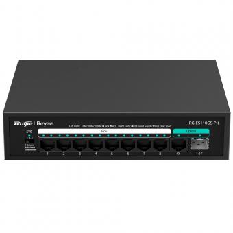 Commutateur PoE de bureau, 8 ports RJ45 + 1 uplink RJ45 + 1 uplink SFP 