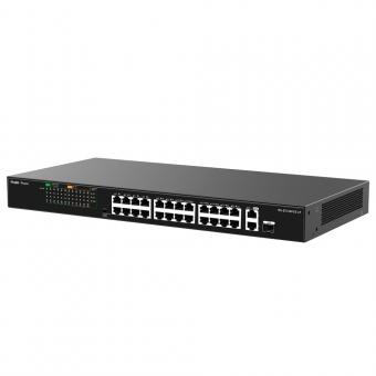Commutateur PoE de bureau, 24 ports RJ45 + 1 uplink RJ45 + 1 uplink SFP 