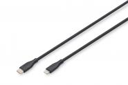 Lightning Silikon Anschlusskabel, USB-C zu Lightning, 1m, schwarz 