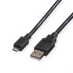 USB 2.0 Kabel, Typ A Stecker zu Micro B Stecker, 0,15m 