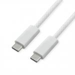 USB4 Gen3x2 Kabel, CC, ST/ST, 40Gbit/s, 240W, weiß, 1m 