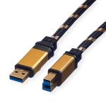 GOLD USB 3.2 Gen 1 Kabel, Typ A-B, 0,8m 