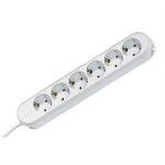Bande de prises, 6 groupes sans interrupteur | 3,0 m | blanc