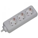 Bandeau de prises, 3gang sans interrupteur | 1,4 m | blanc