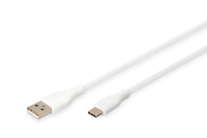 Câble de connexion USB-C en silicone, 0,5m, blanc 