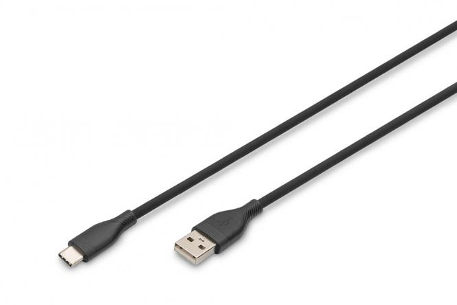 Câble de connexion USB-C en silicone, 1m, noir 
