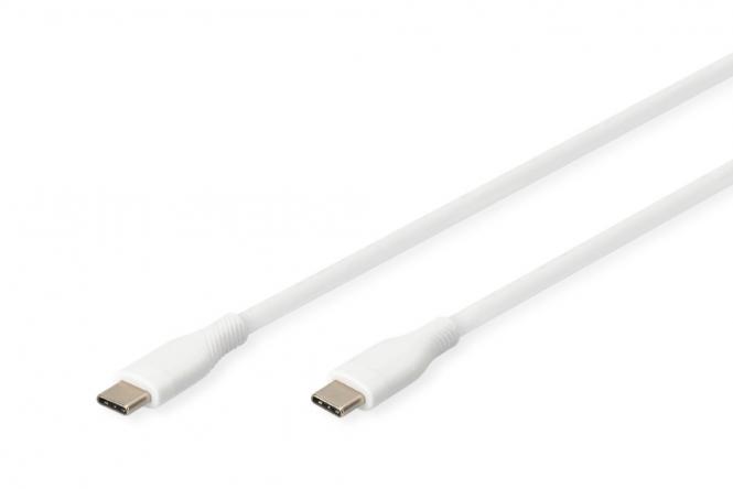 Câble de connexion USB-C en silicone, 0,5m, blanc 