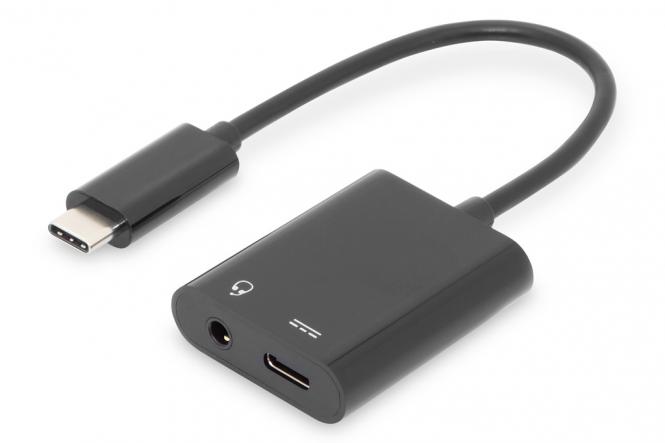 USB Type-C adapter / converter, Type-C to USB Type-C + 3.5mm stereo 