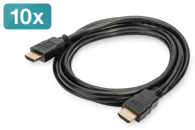 HDMI High Speed mit Ethernet Anschlusskabel, 10er Pack 