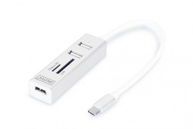 Concentrateur à  3 ports OTG USB Type-C + lecteur de carte 