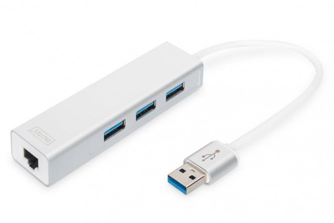Hub USB 3.0 3 ports et adaptateur Gigabit LAN 