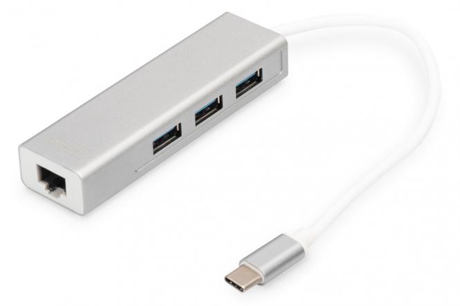 Concentrateur USB 3.0 de Type-C avec Gigabit Ethernet 