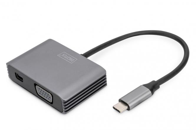Adaptateur graphique USB Type-C 4K 2 en 1 Mini DisplayPort + VGA 