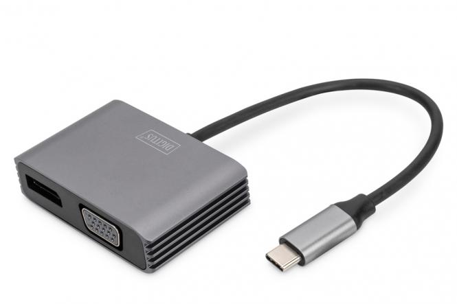 Adaptateur graphique USB Type-C 4K 2 en 1 Mini DisplayPort + VGA 