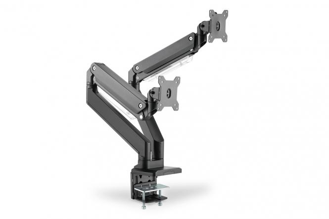 Universal Dual Monitorhalter mit Gasdruckfeder und Klemmbefestigung 