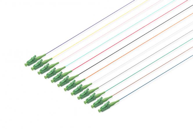 Pigtails LC/APC simplex OS2 colorés dans la masse 