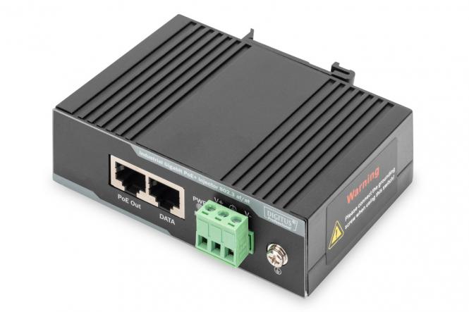 Industrieller Gigabit Ethernet PoE+ Injektor, 802.3 af/at, 60W 