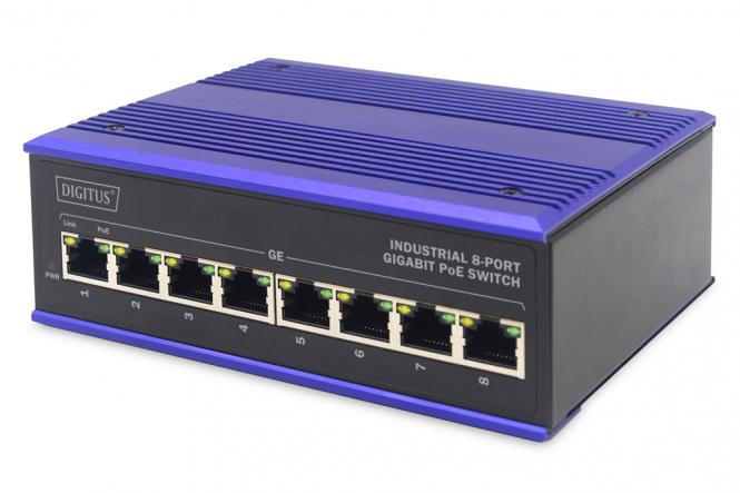 Commutateur PoE Gigabit industriel 8 ports 