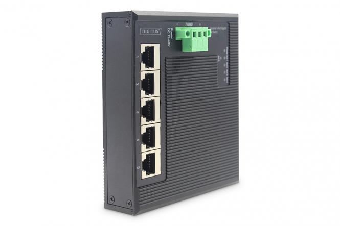 Commutateur industriel plat Gigabit, 5 ports 