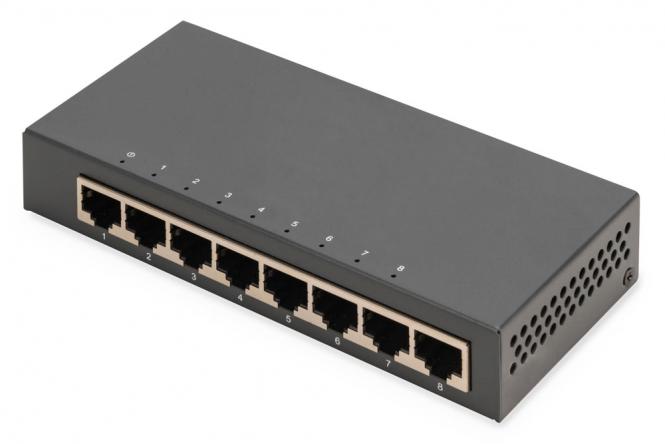Commutateur Gigabit 8 ports, desktop, non administrable, boîtier métallique 