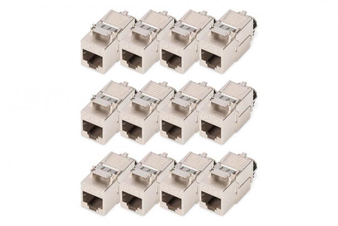 CAT 8.1 Keystone Modul, geschirmt, werkzeugfreier Montageanschluss, 12 Stk. 