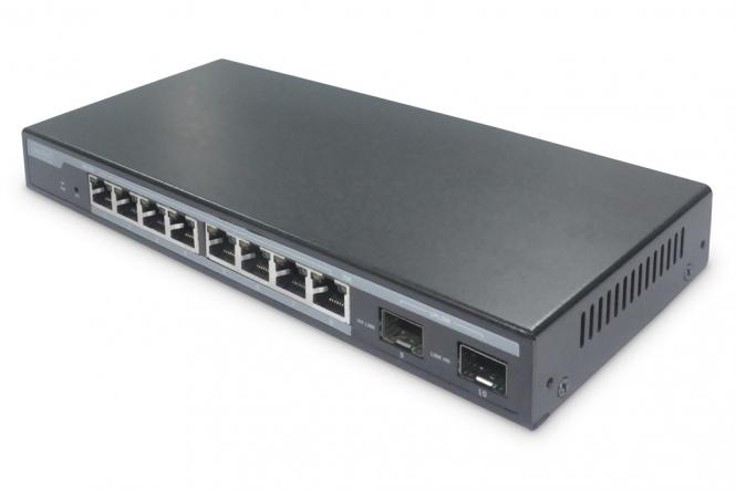 Switch géré Gigabit PoE L2 à  8 ports + 2 SFP 