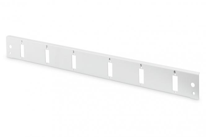 Panneau avant de boîtier d'épissures de fibre optique, verrouillage rapide, 6x SC DX, 1U 