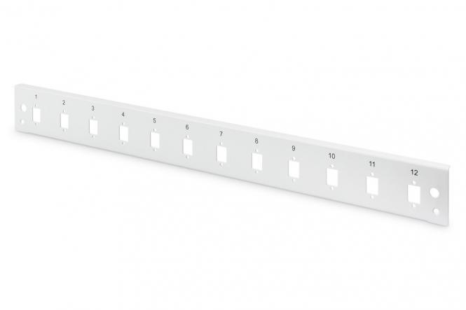 Panneau avant de boîtier d'épissures pour fibre optique, verrouillage rapide, 12x LC DX, SC SX, E2000 SX 