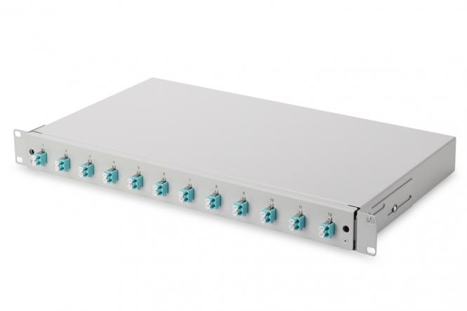 Boîtier d'épissure à  fibre optique, équipé, LC, OM3 