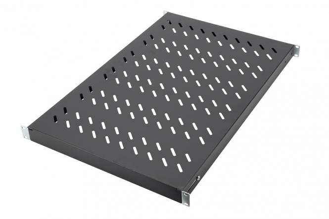 Fachboden mit variablen Befestigungsschienen zum Festeinbau in 483mm (19-Zoll)-Schränke 