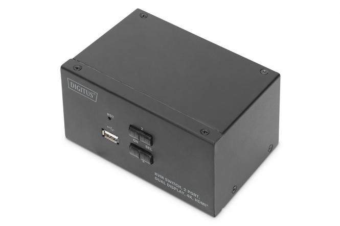 KVM-Switch, 2-Port, Dual-Display, 4K, HDMI® 