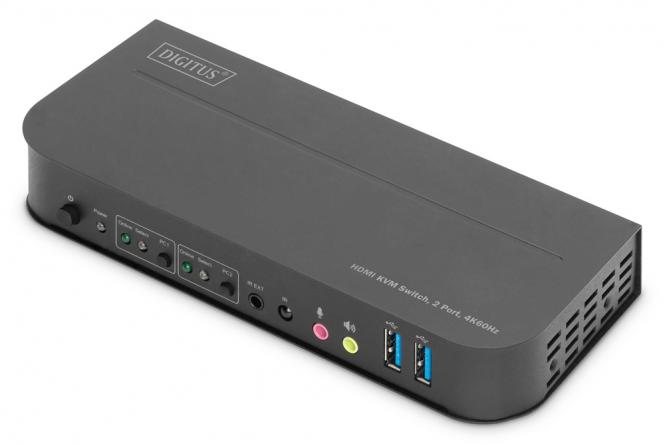 Commutateur KVM, 2x1 HDMI, HDMI Out,USB, 4Kx2K@60Hz 