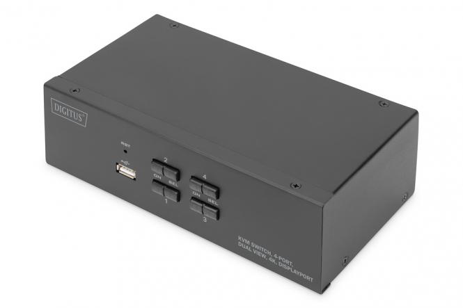 Commutateur KVM, 4 ports, Double affichage, 4K, DisplayPort® 