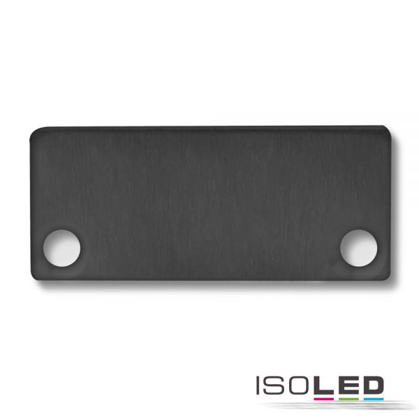 Cache de finition EC43 aluminium noir RAL 9005 pour SURF/DIVE24 FLAT avec COVER10, 2 pces, avec vis 