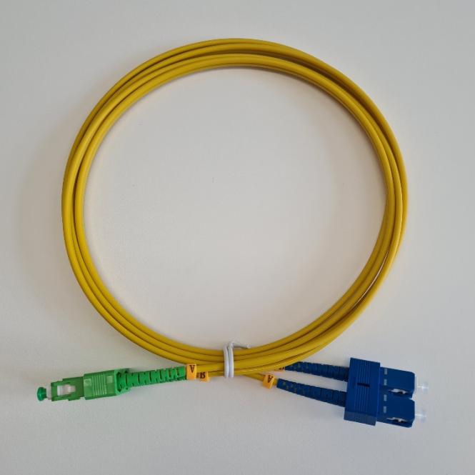 Duplex Jumper SC/APC8° auf SC, 9/125µ, LSZH, OS2, jaune, 3,0mm 