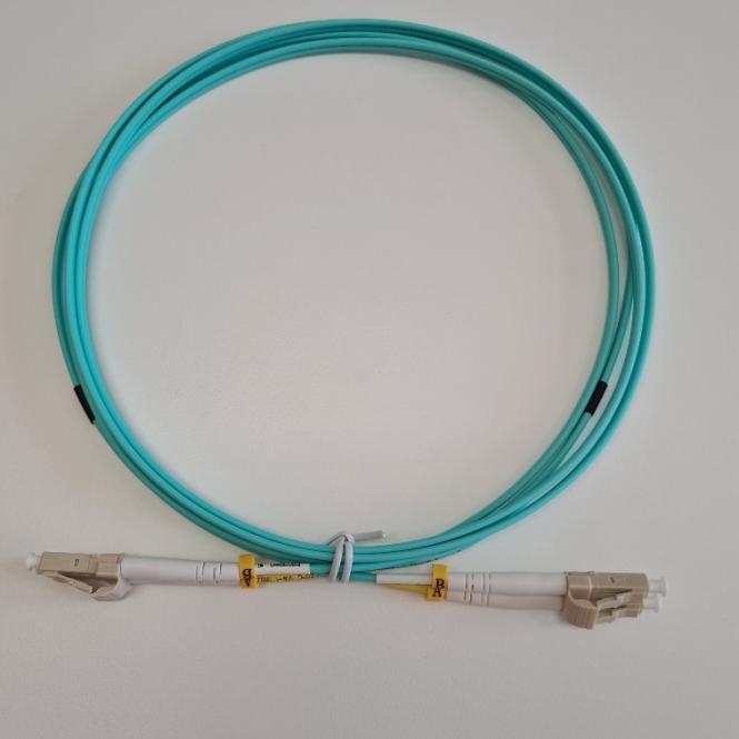 Duplex Jumper LC/LC 50/125µ, OM3, LSZH, aqua, 2,0mm 