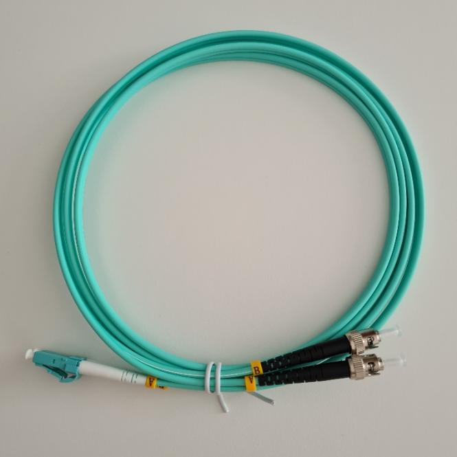 Duplex Jumper LC/ST 50/125µ , OM3, LSZH, aqua, 3,0mm 