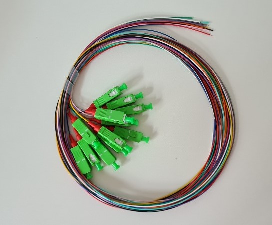 Fibre pigtail SC-APC9° 9/125µ, set de12 couleurs, 2m, OS1/OS2 