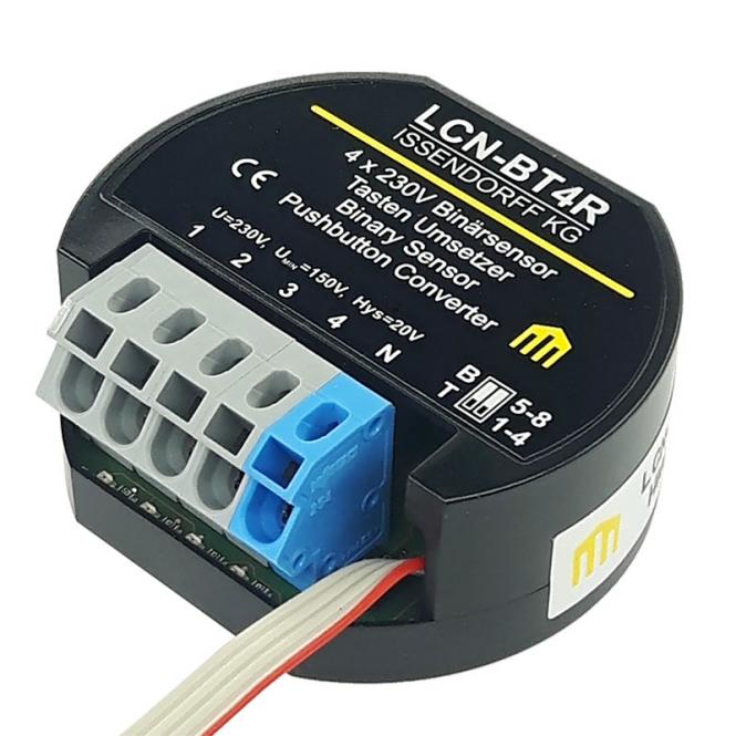 Capteur quadruple touche/binaire 230V, boîtier encastré, raccordement I 