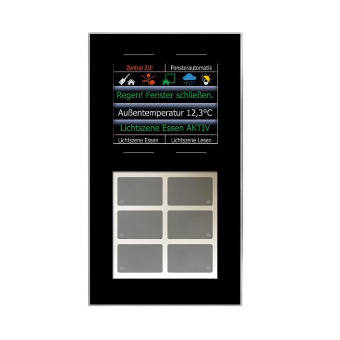 GT schwarz, mit 6 + 4 Tasten, 6 LEDs + 2,8-Zoll Farbdisplay, integr. TS 