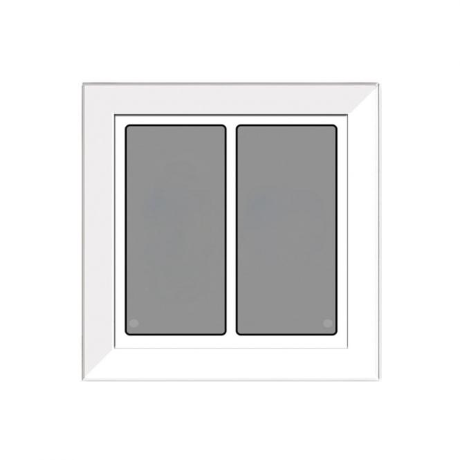 GT2 avec cadre étroit, blanc, avec 2 touches, lumière Corona, connexion I 