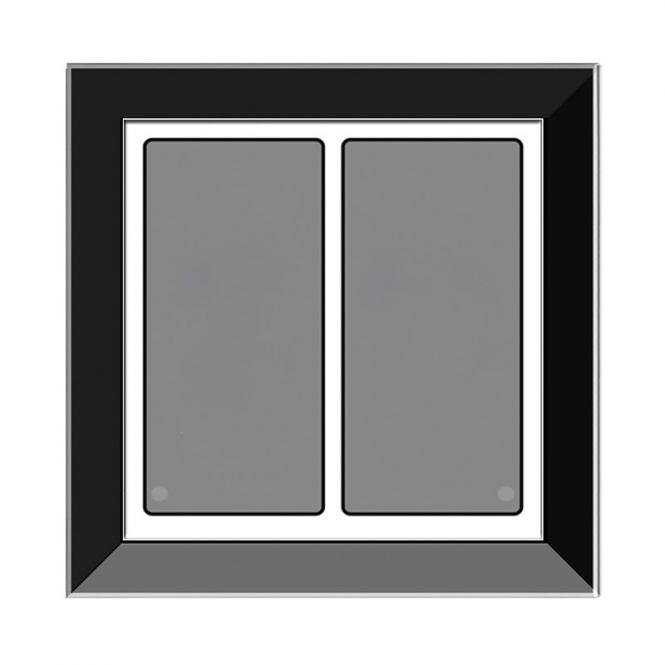 GT2 avec cadre étroit, noir, avec 2 touches, lumière corona, connexion I 