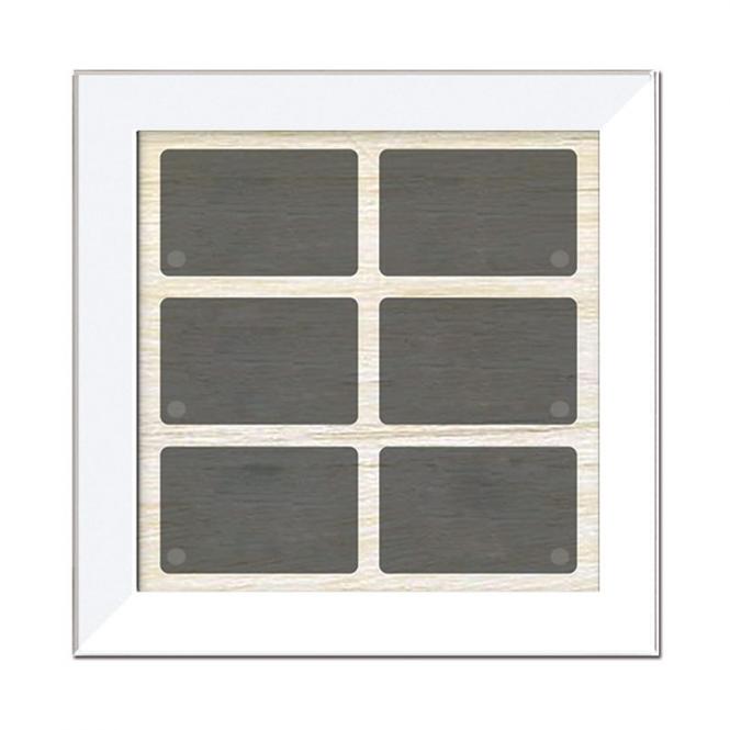 GT6 avec cadre étroit, blanc, avec 6 touches, 6 LED, TS intégré. 